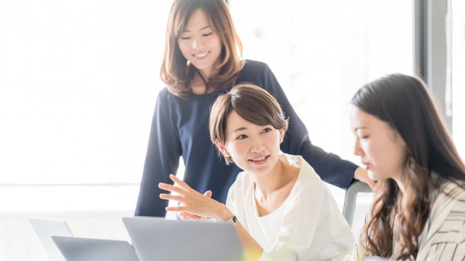 Women in meeting