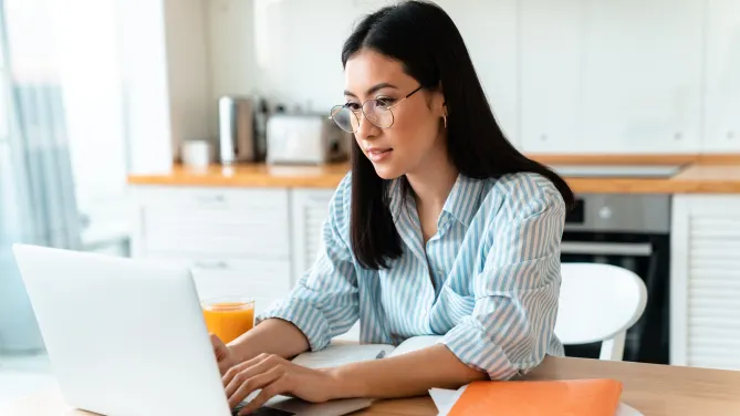 Woman Working on Computer