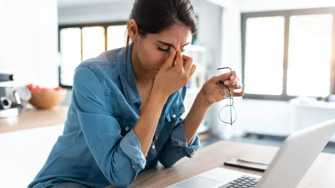 woman working from home