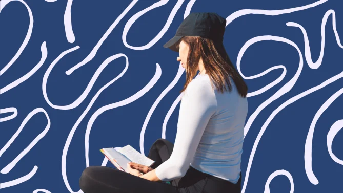 a woman reading a book