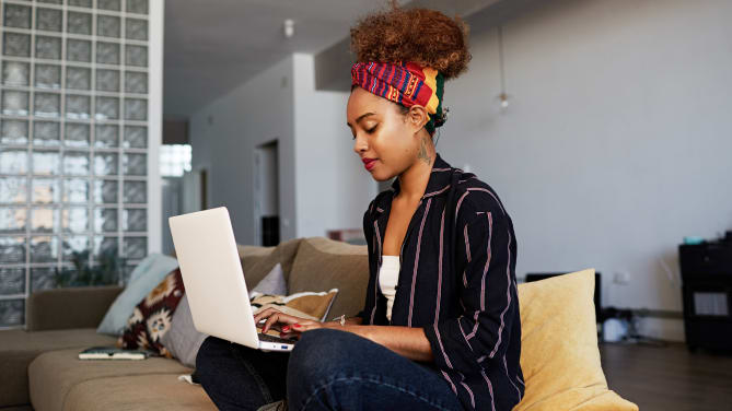 Woman on Computer