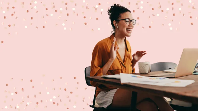 woman chatting on video call