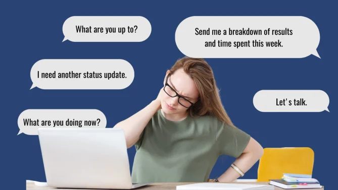 woman stressed at work