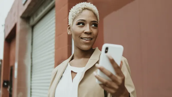 Businesswoman with short hair