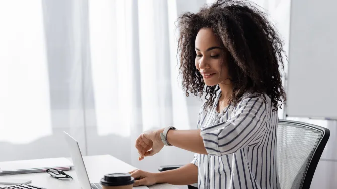Woman looking at watch