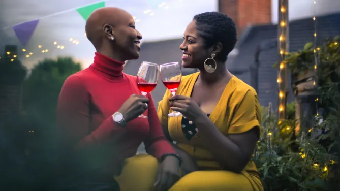 Two women on a date