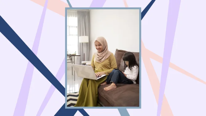 woman working remotely happy