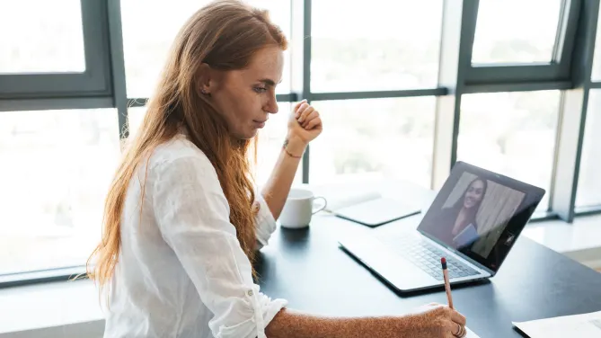 Woman interviewing