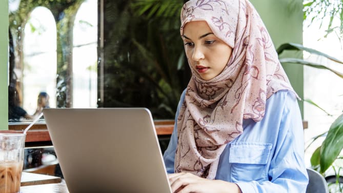 Woman on Computer