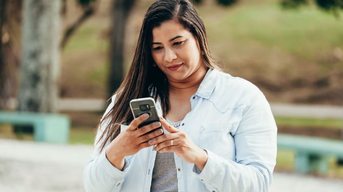 Woman on phone