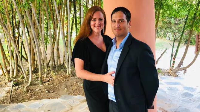 Meghan Zammett Cevey and husband.