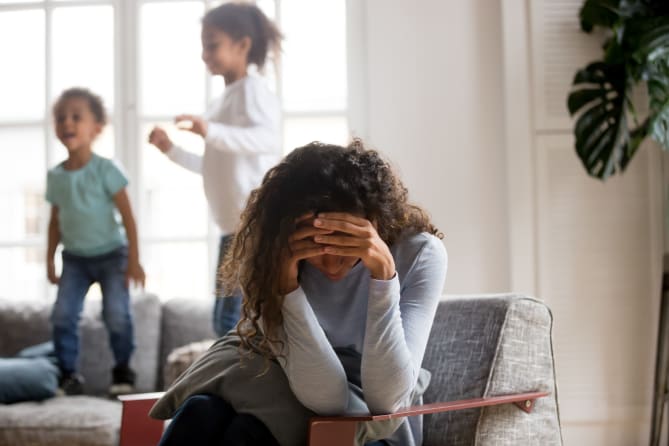 Frustrated mother