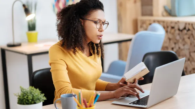 Woman job searching online