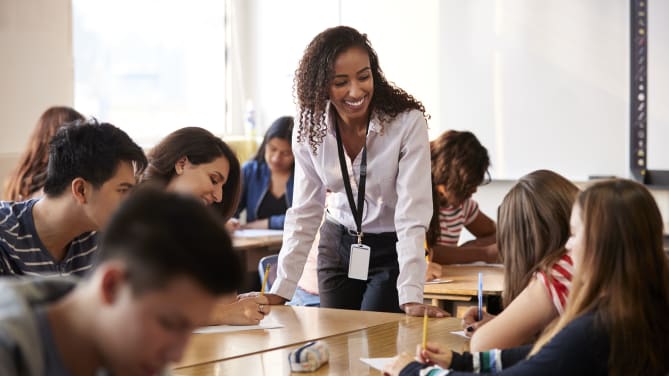 Teacher in a classroom