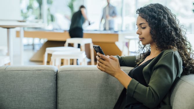 Woman texting