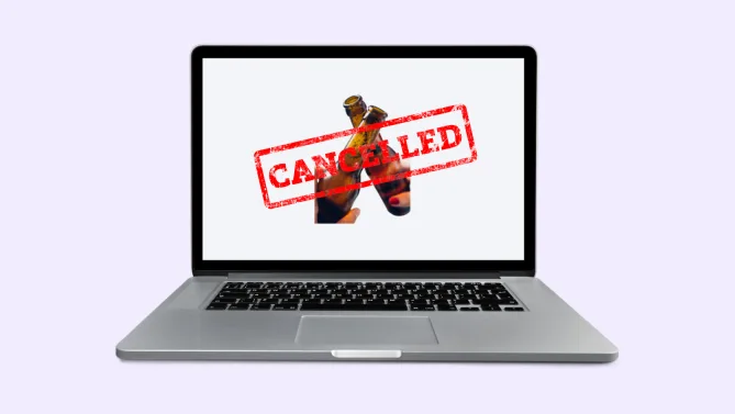 virtual happy hour with cancellation sign