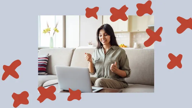 woman in a virtual interview