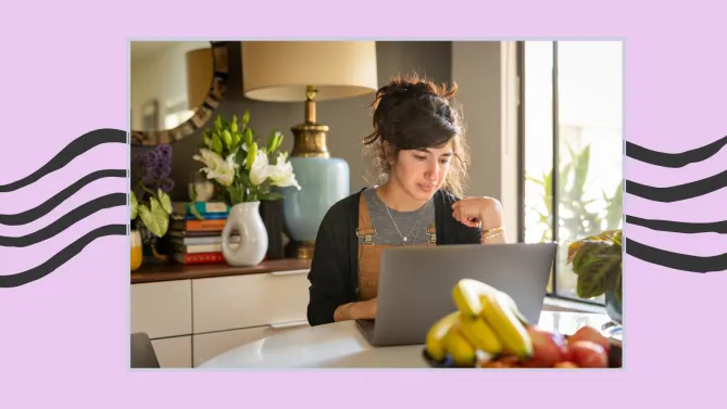 a woman on a laptop