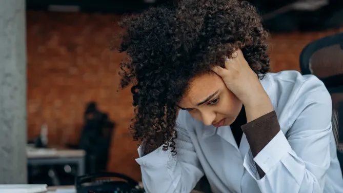 woman frustrated at work