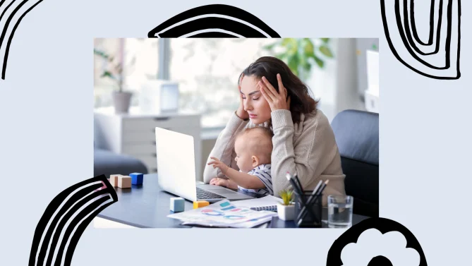 stressed woman at work