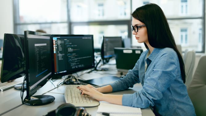 Woman on computer