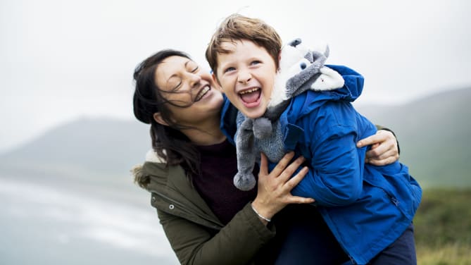 Woman Traveling with Baby