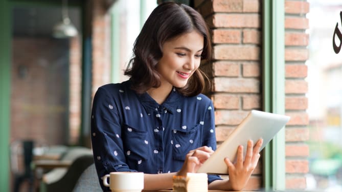 Woman on tablet