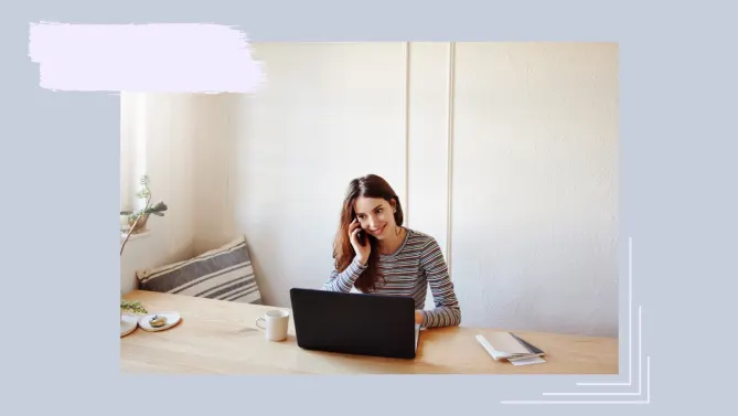 a woman talking on a phone