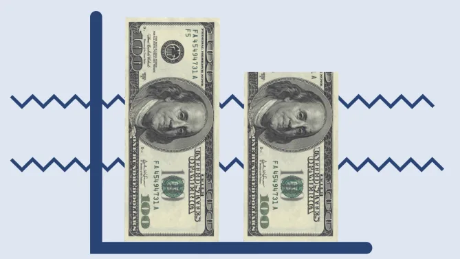 graph with money decreasing