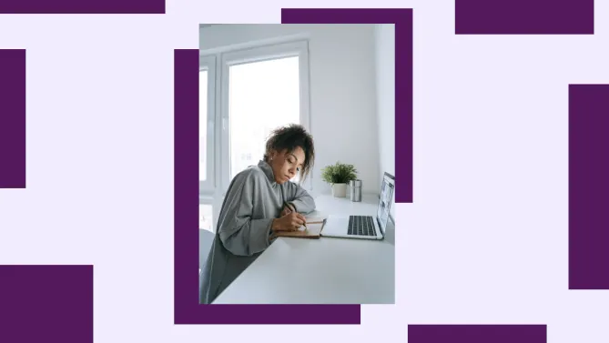 woman working remotely