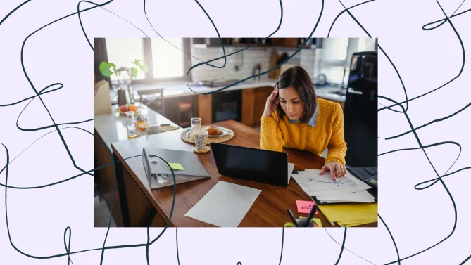 busy woman at work