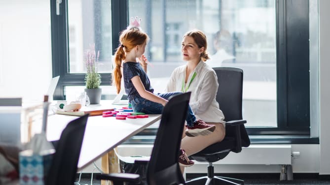 Mom in office
