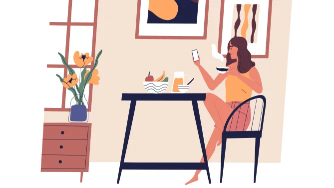 Woman drinking coffee