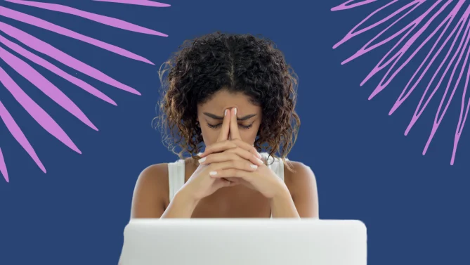 a woman stressed at work