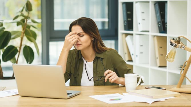 Stressed Woman at Work