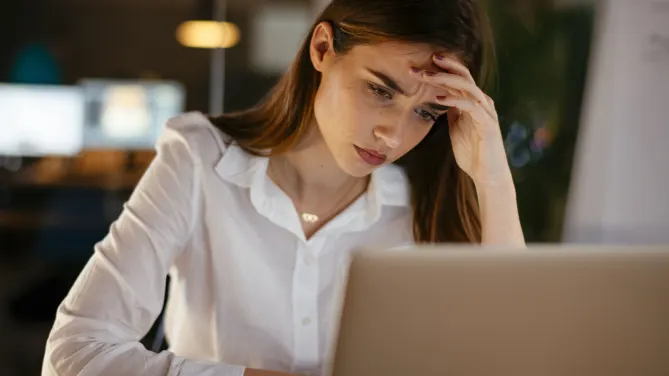 Three people at work