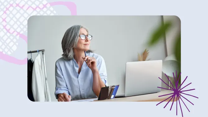 a woman thinking at work