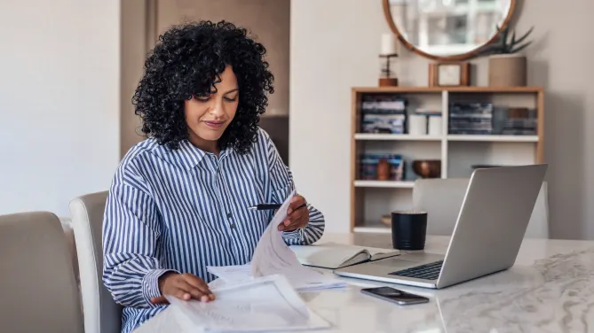 woman working from home