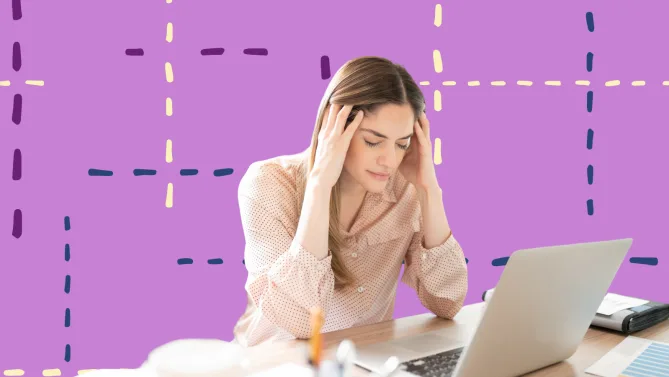 woman stressed at work