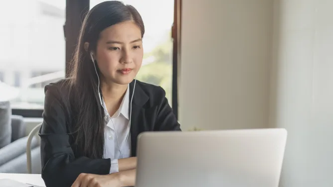 woman interviewing