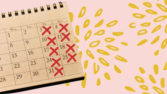 calendar with days crossed off