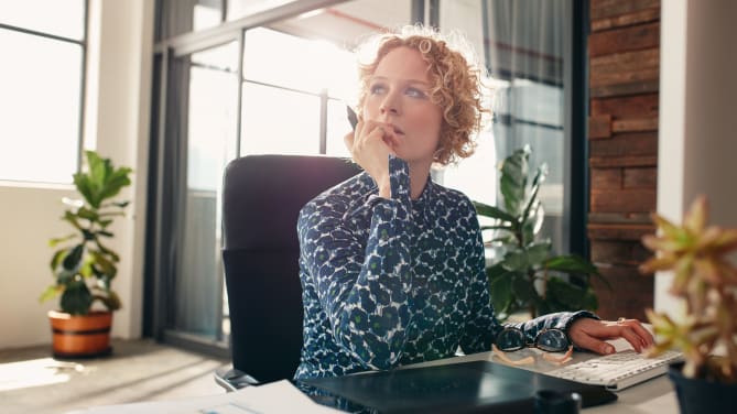 woman reflecting on benefits