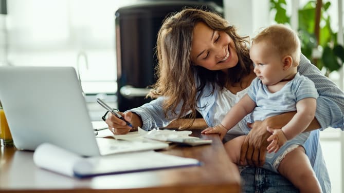 Woman with baby