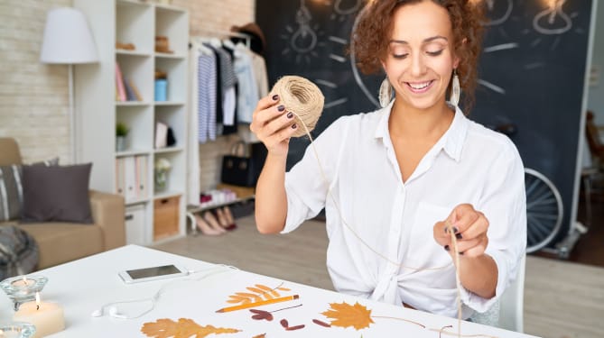 Woman decorating
