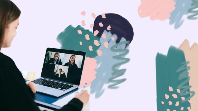 woman on virtual meeting