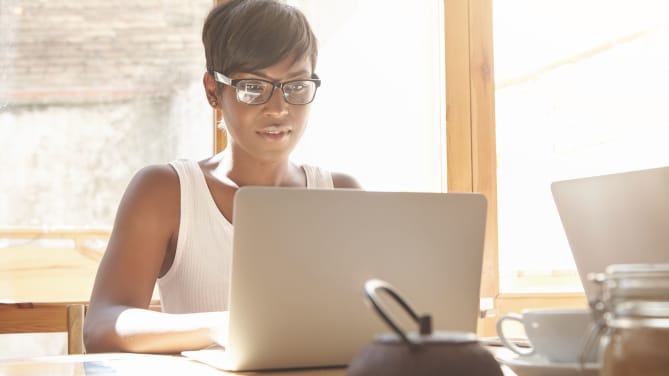 Woman Using Computer