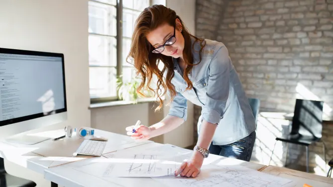 woman working on a project
