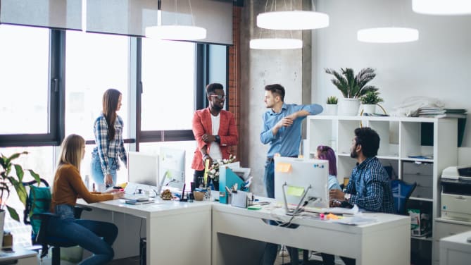 Coworkers at office
