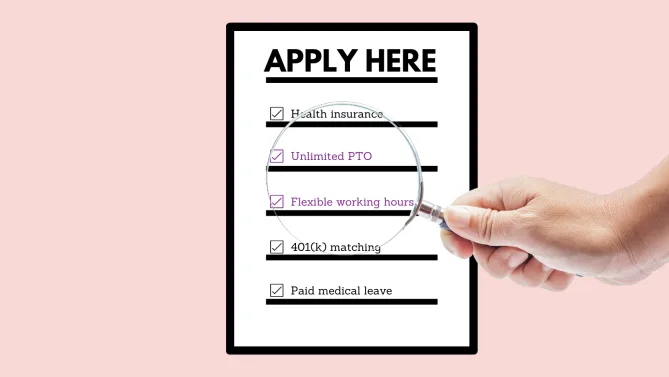 job posting with benefits listed