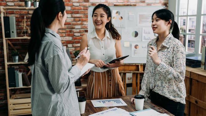 Women in meeting